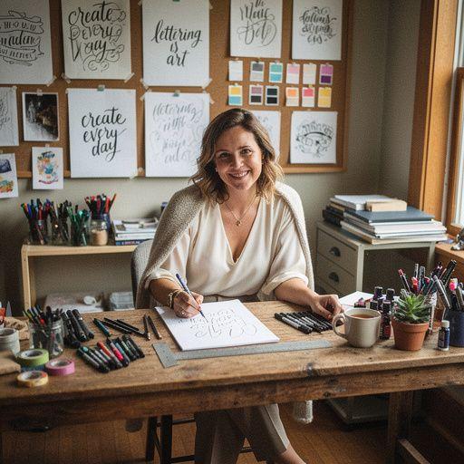 Különböző betűstílusok bemutatása, színes háttérrel.